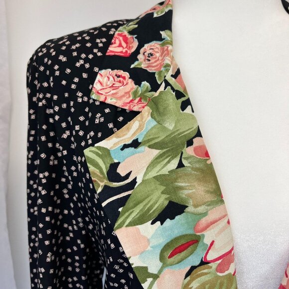 Carole Little Vintage Button Down Crop Blouse Jacket Art Deco Boho Hippie Size 8 - Picture 3 of 9